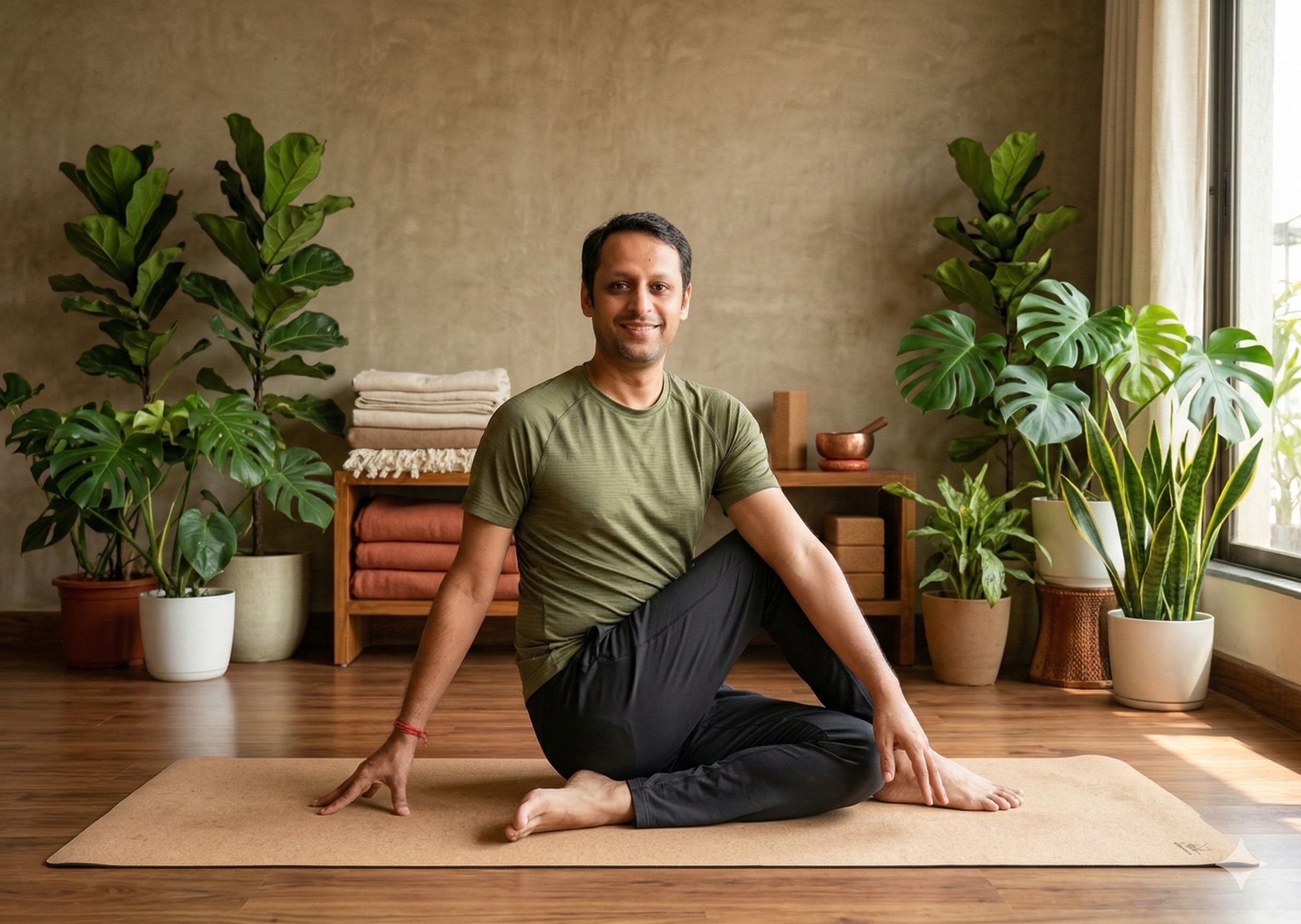 Ayush Yoga Studio founder teaching yoga in Gurugram