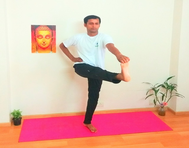 Ekapadaangustaasana yoga pose